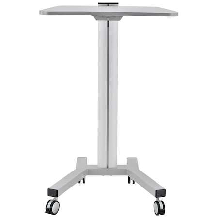 Global Industrial Mobile Height Adjustable Laptop Workstation, Aluminum/Steel, Silver 670061